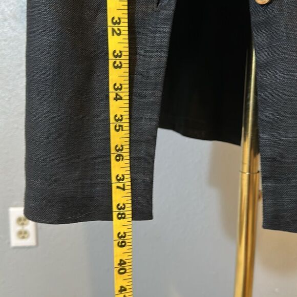 Vintage Carole Little Elegant linen Dress with Embroidered Neckline size 10P - Picture 5 of 8